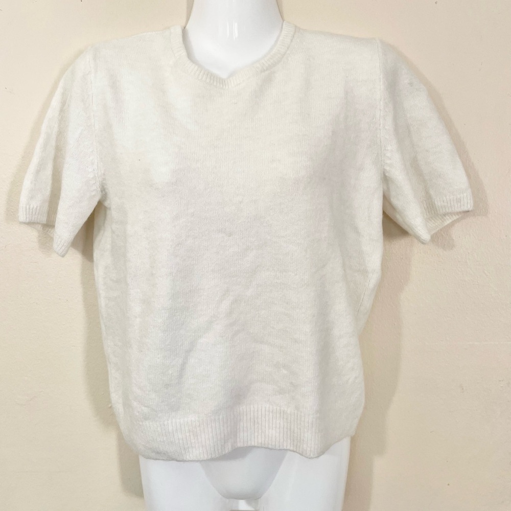 Sz S womens H&M fine knit sweater (top) Shortsleeve ribbed neck,cuff and hem - Picture 2 of 11